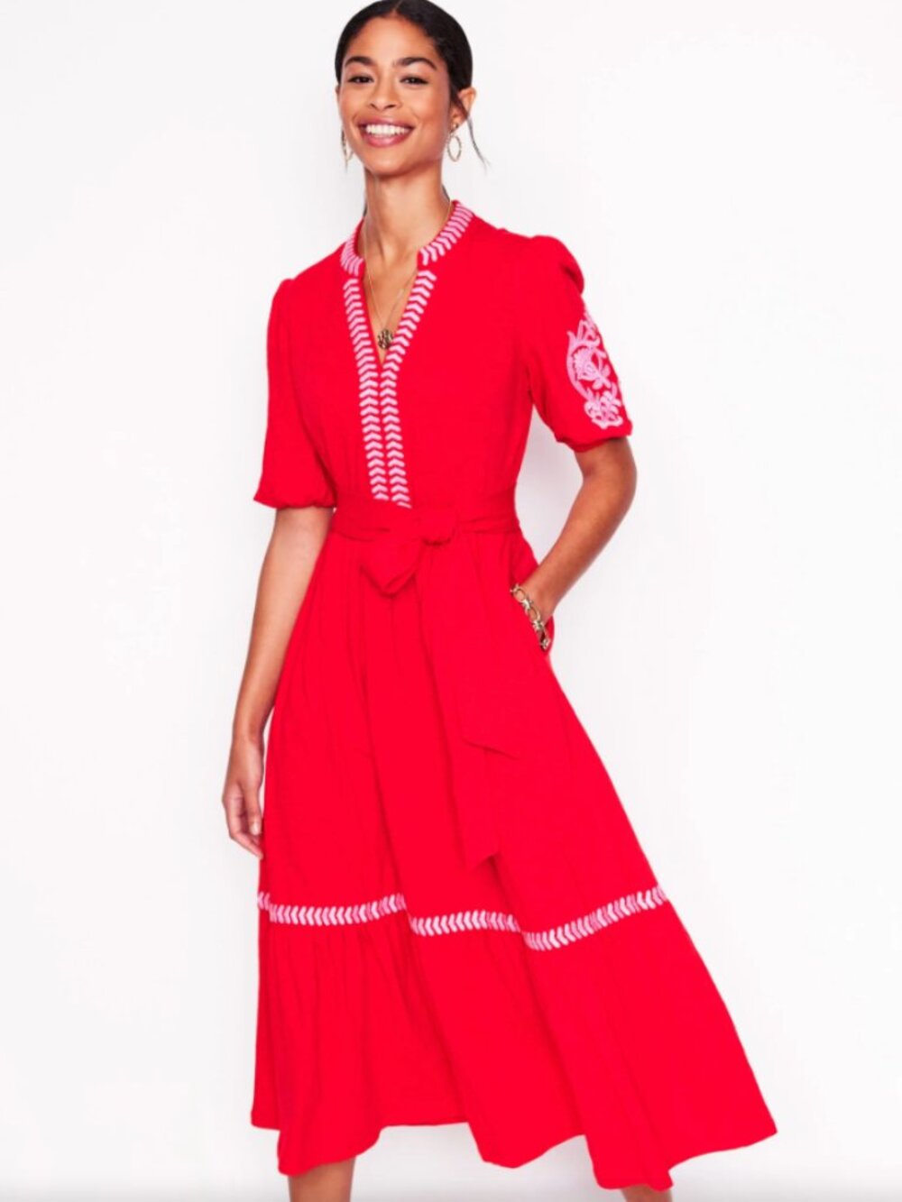 Boden Amara Embroidered Dress - Picture 4 of 7